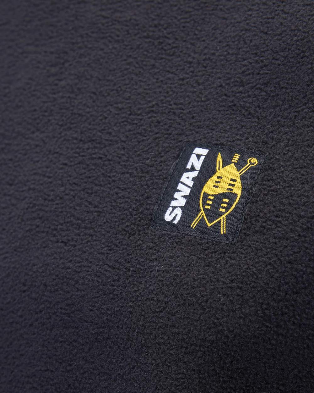 Black Coloured Swazi Long Sleeve Micro Top on white background 