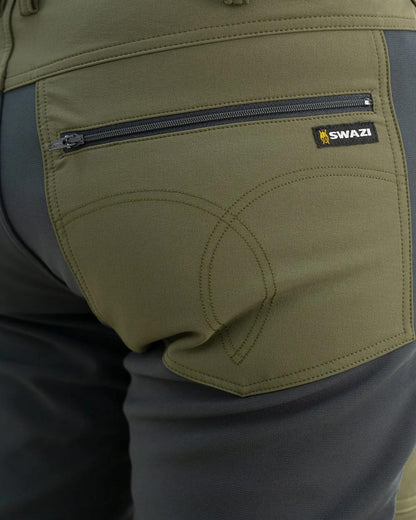 Gran Green coloured Swazi Mens Forest Pants on white background 