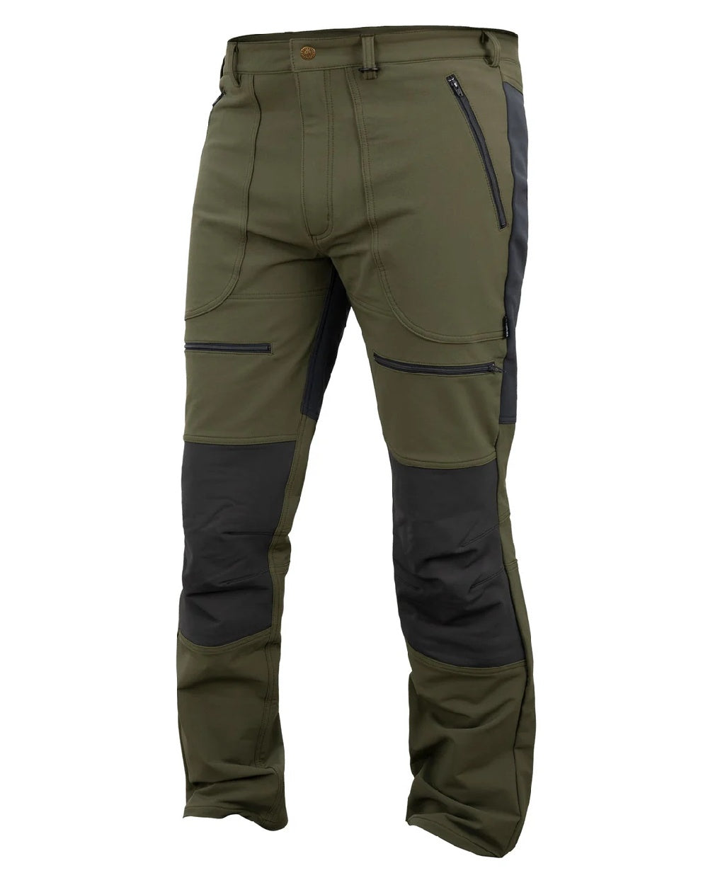 Gran Green coloured Swazi Mens Forest Pants on white background 