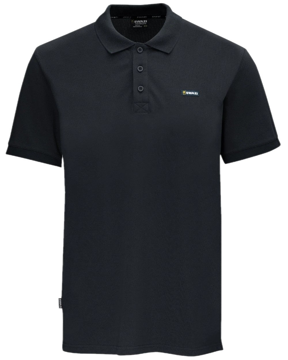 Black Colour Swazi Mens Polo Shirt on white background 