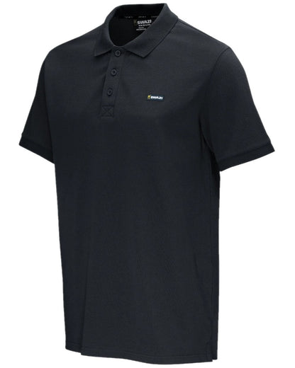 Black Colour Swazi Mens Polo Shirt on white background 