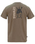 European Olive Coloured Swazi Mens Reverse Shield Tee on white background 