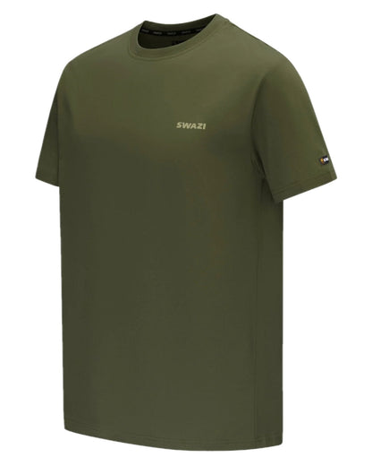 Olive Coloured Swazi Reverse Clan Tee on white background 