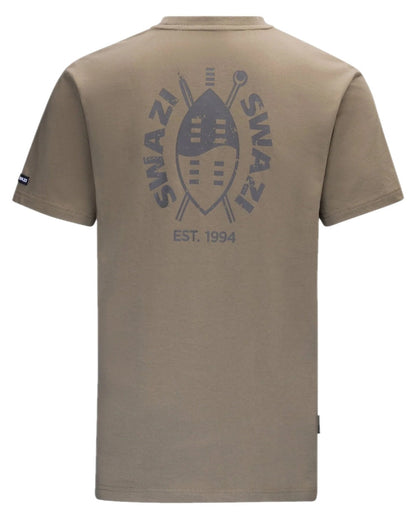 Stone Coloured Swazi Reverse Clan Tee on white background 