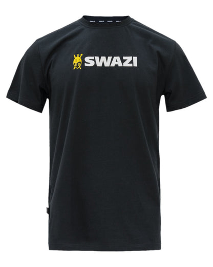 Black Coloured Swazi Tee on white background 