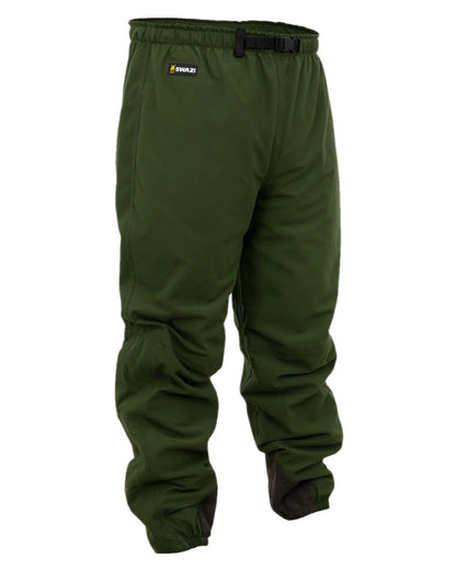 Olive Coloured Swazi Whisper Overpants on white background 