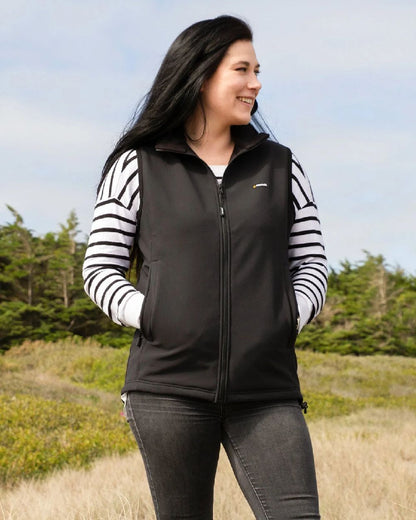 Black Coloured Swazi Womens Sable Vest on outdoor background 