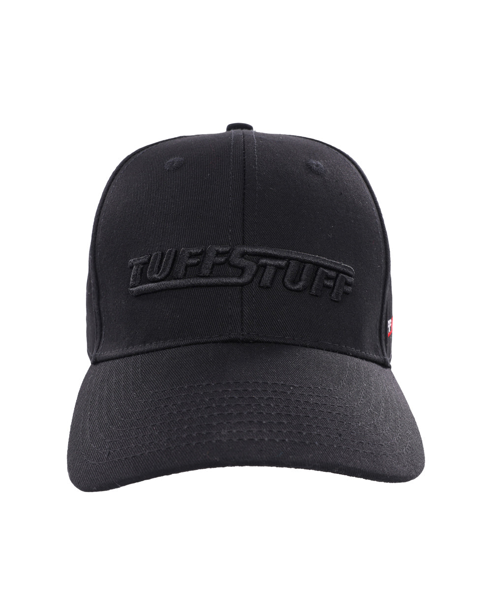 Black coloured TuffStuff Baseball Cap on White background 