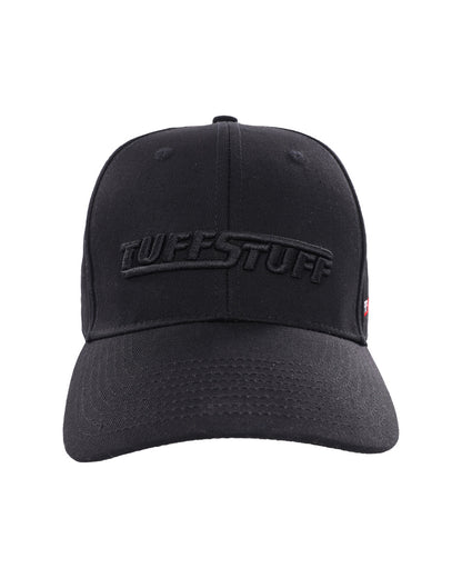 Black coloured TuffStuff Baseball Cap on White background 