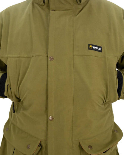 Tussock Green Coloured Swazi Wapiti Xp Jacket On A White Background 