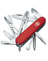 Red coloured Victorinox Deluxe Tinker Swiss Army Pocket Knife on white background 