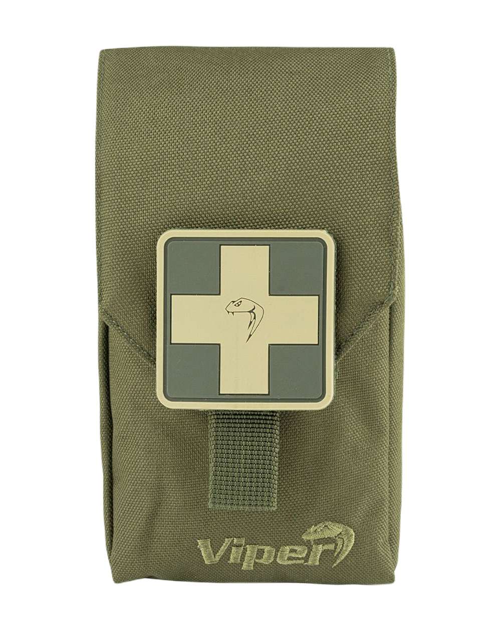 Green Coloured Viper First Aid Kit on white background 