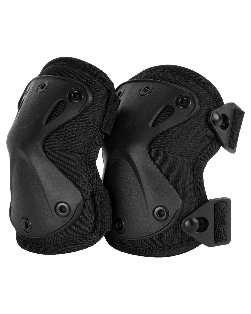 Black Coloured Viper Hard Shell Knee Pads on white background