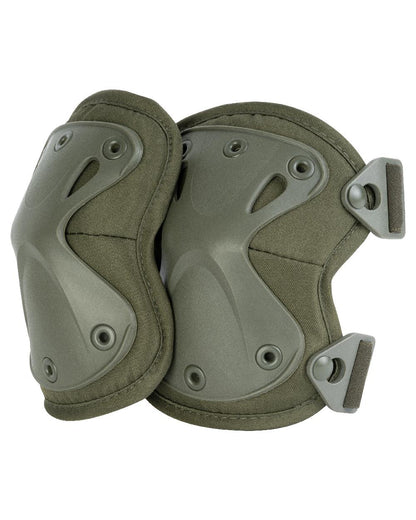 Green Coloured Viper Hard Shell Knee Pads on white background 