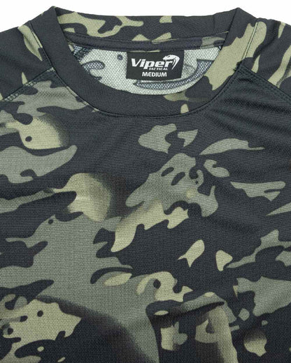 VCAM Black Coloured Viper Mesh-Tech T-Shirt on white background 