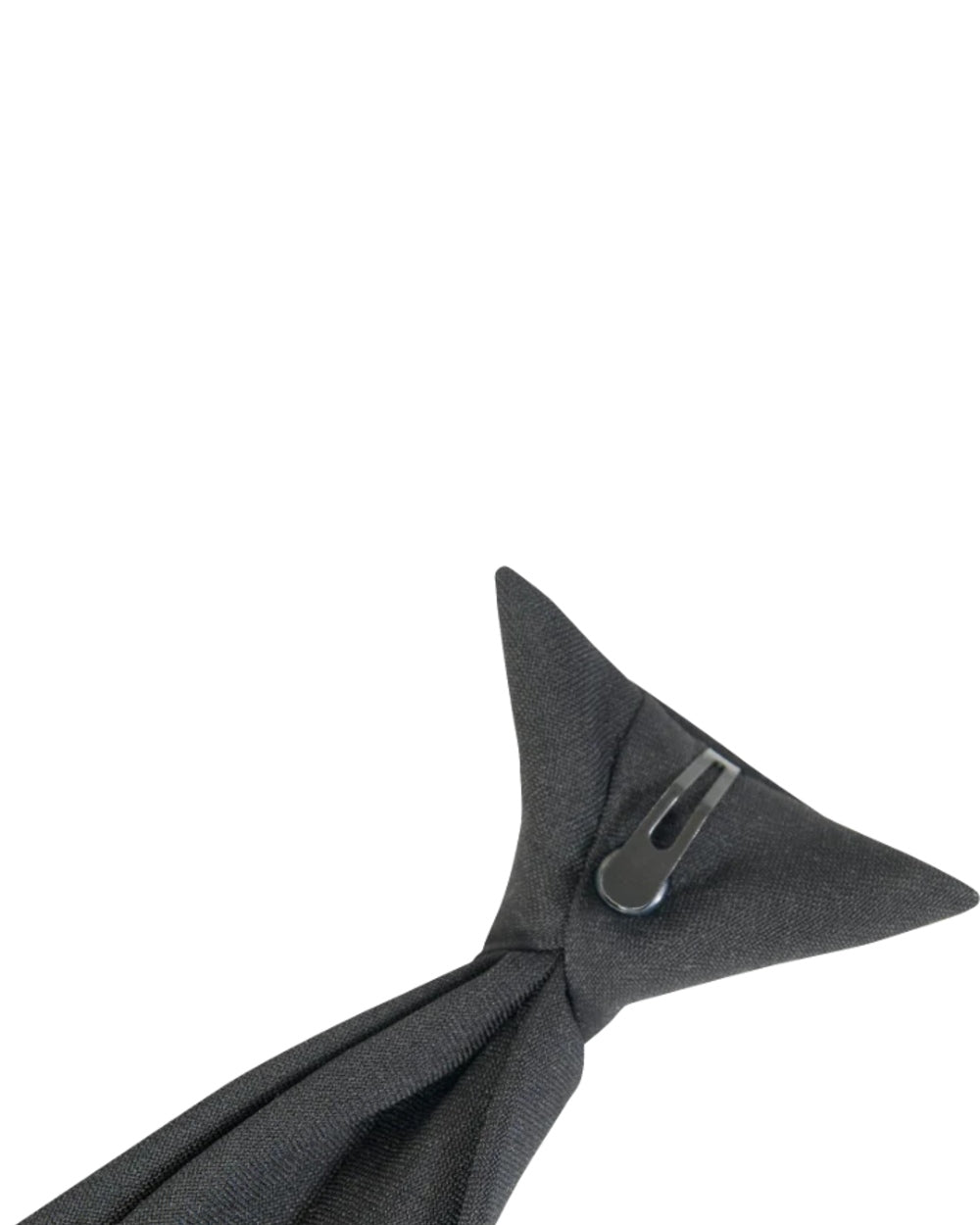 Black Coloured Viper Security Clip-On Tie on white background 