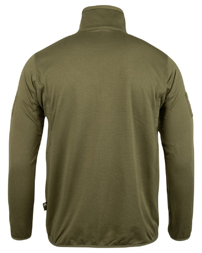 Green Coloured Viper Technical Mid Layer Fleece Top on white background 