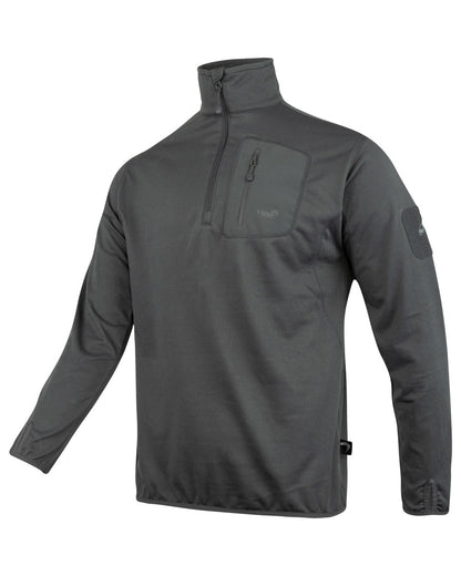 Titanium Coloured Viper Technical Mid Layer Fleece Top on white background 