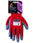 Red-grey coloured Xpert Core Multipurpose Nitrile Palm Work Gloves on white background 