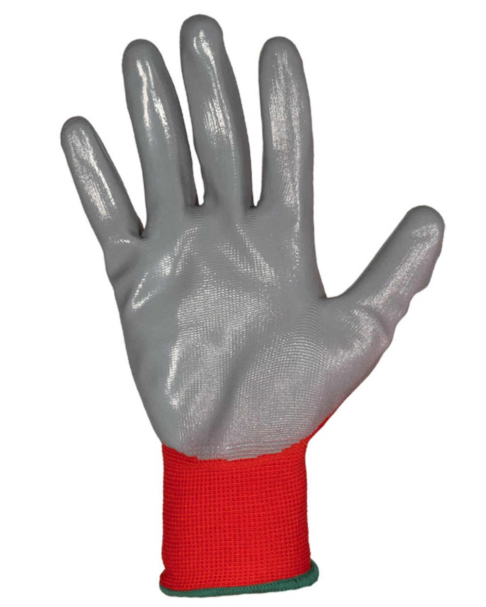 Red Grey coloured Xpert Core Multipurpose Nitrile Palm Work Gloves on white background 