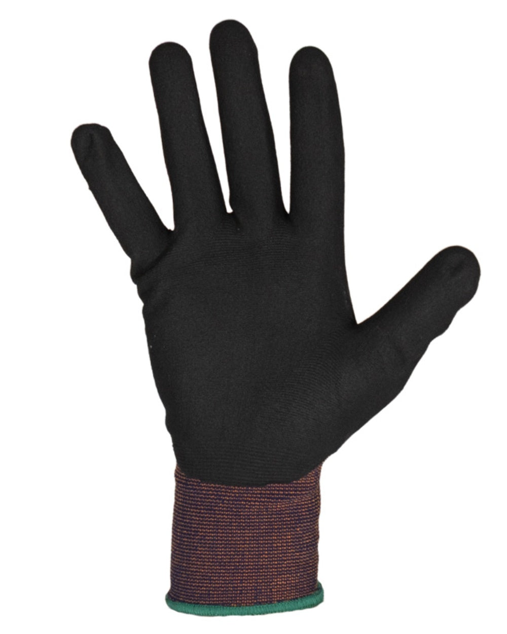Navy Black coloured Xpert Core Superflex Dexterous Nitrile Palm Gloves on white background 