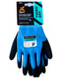Blue Black coloured Xpert Core Thermdry Waterproof Thermal Fully Coated Gloves on white background 