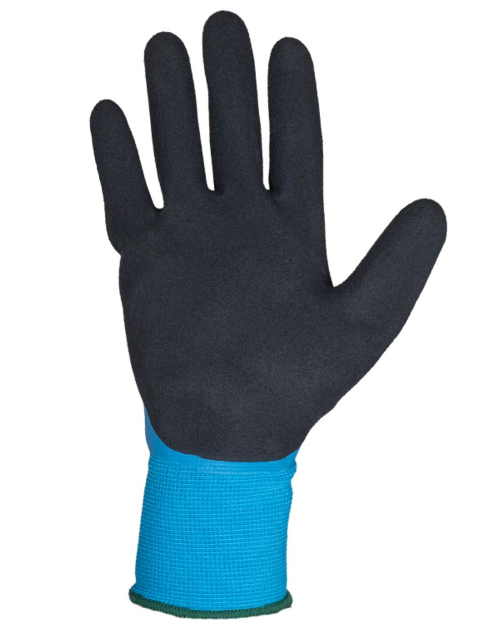 Blue Black coloured Xpert Core Thermdry Waterproof Thermal Fully Coated Gloves on white background 