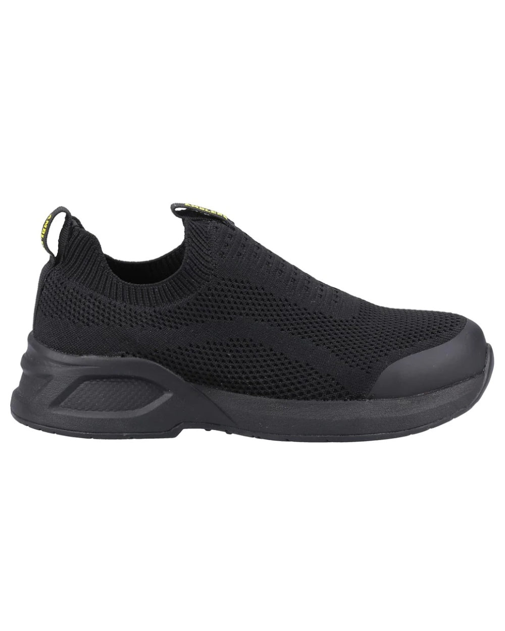 Black coloured Amblers Safety AS609 Fleur Safety Trainers on a white background