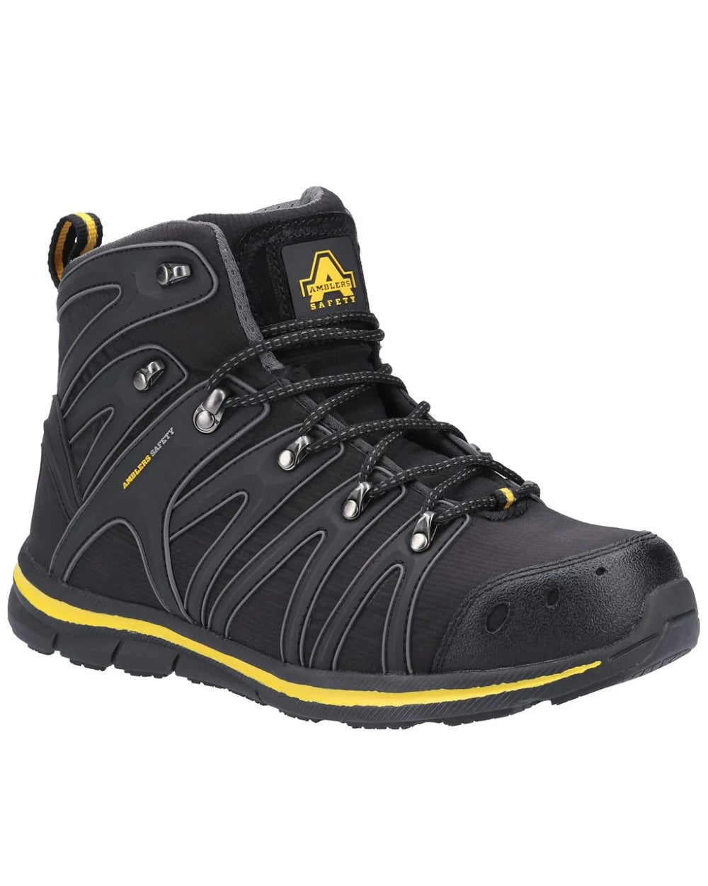 Black Coloured Amblers Safety AS254 Safety Boots on a white background