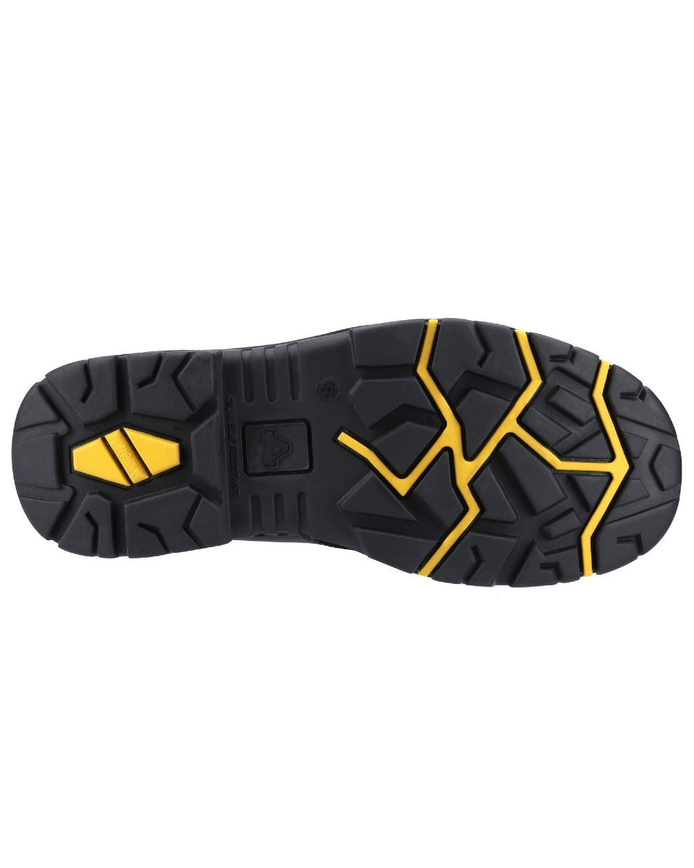 Black Coloured Amblers Safety AS305C Winsford Safety Boots  Sole on a white background
