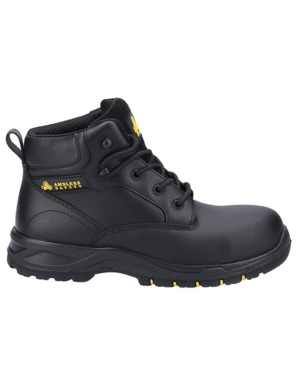 Black Coloured Amblers Safety AS605C Safety Boots on a white background 