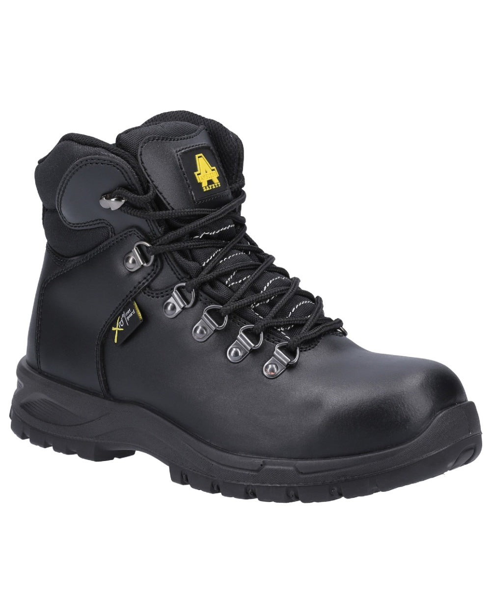 Black Coloured Amblers Safety Womens AS606 Jules Safety Boots on a white background
