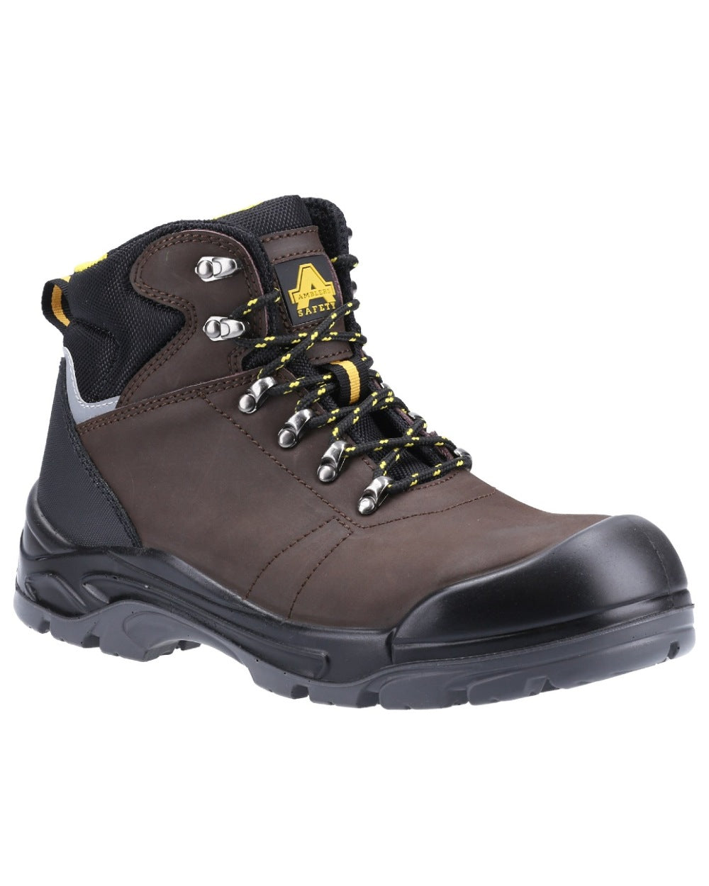 Brown Coloured Amblers Safety AS203 Laymore Water Resistant Leather Safety Boots on a white background