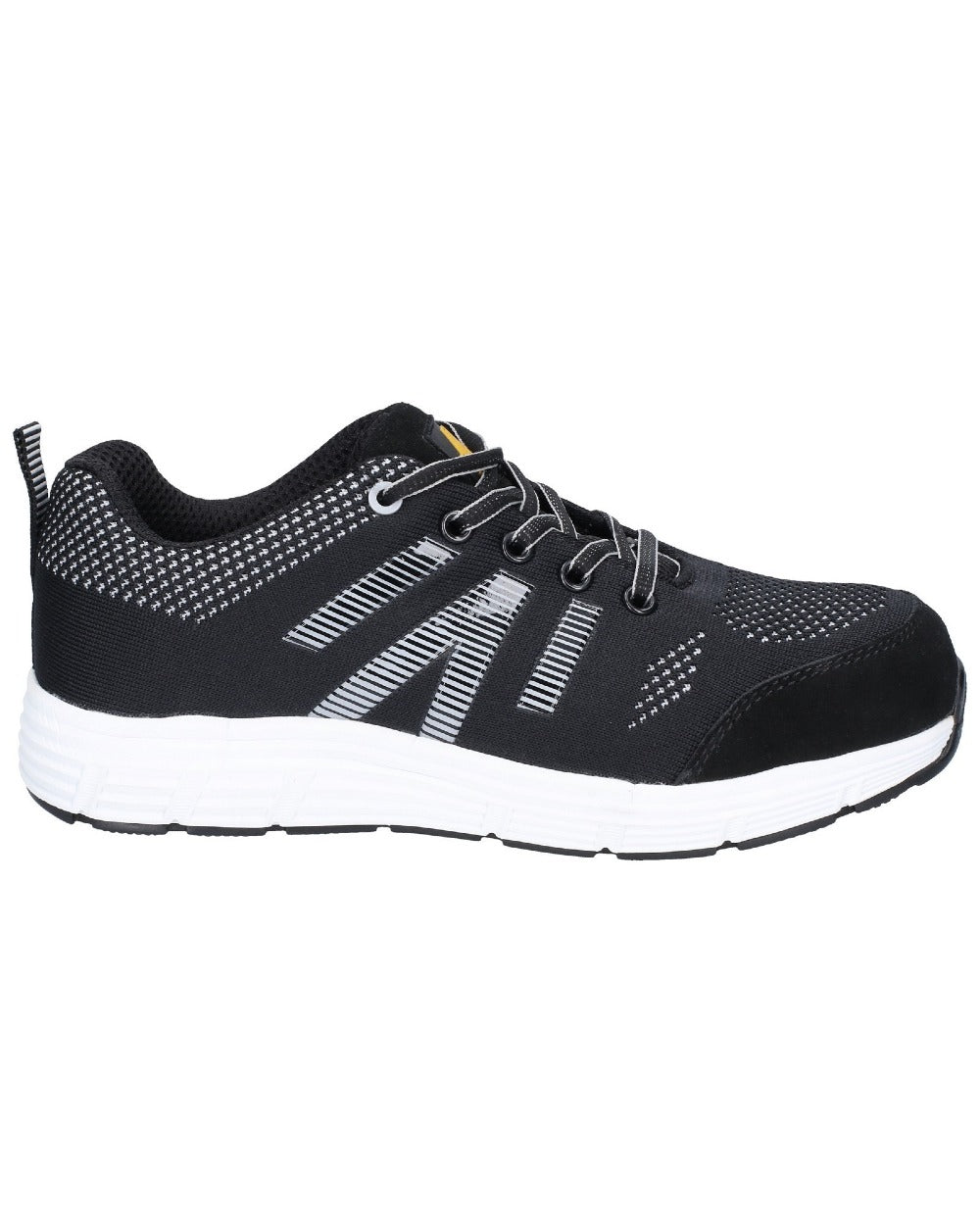 Black Coloured Amblers Safety AS714 BOLT Safety Trainer on a white background