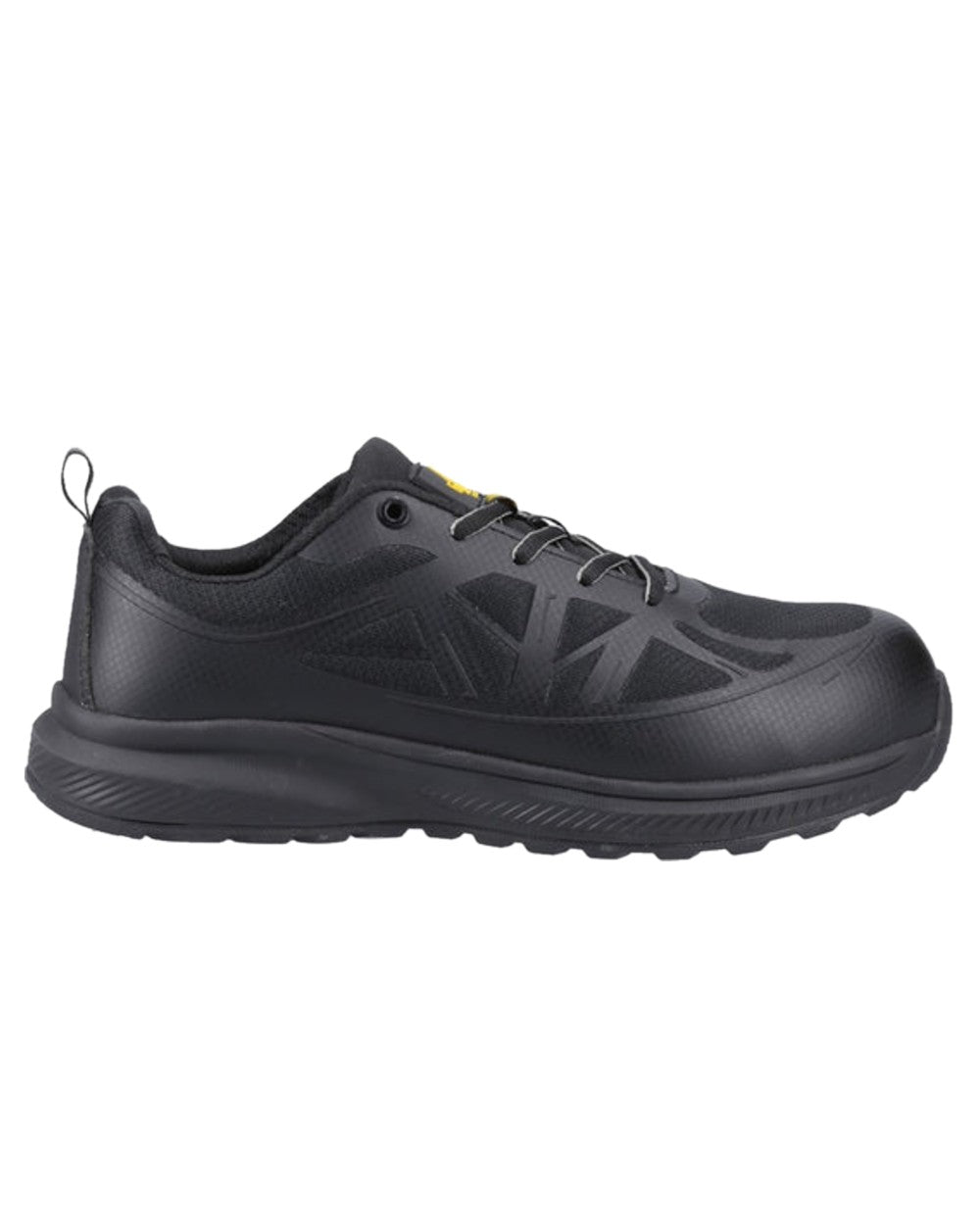 Black Coloured Amblers Safety AS721C Hurdle S1PL Safety Trainers on White Background
