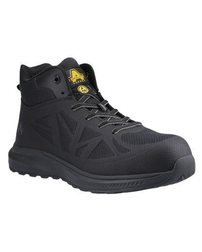 Black Coloured Amblers Safety AS722C Relay S1PL SR Safety Hikers on White Background
