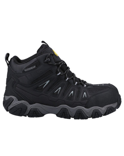 Black coloured Amblers Safety AS801 Rockingham Waterproof Safety Hiker Boots on white background 
