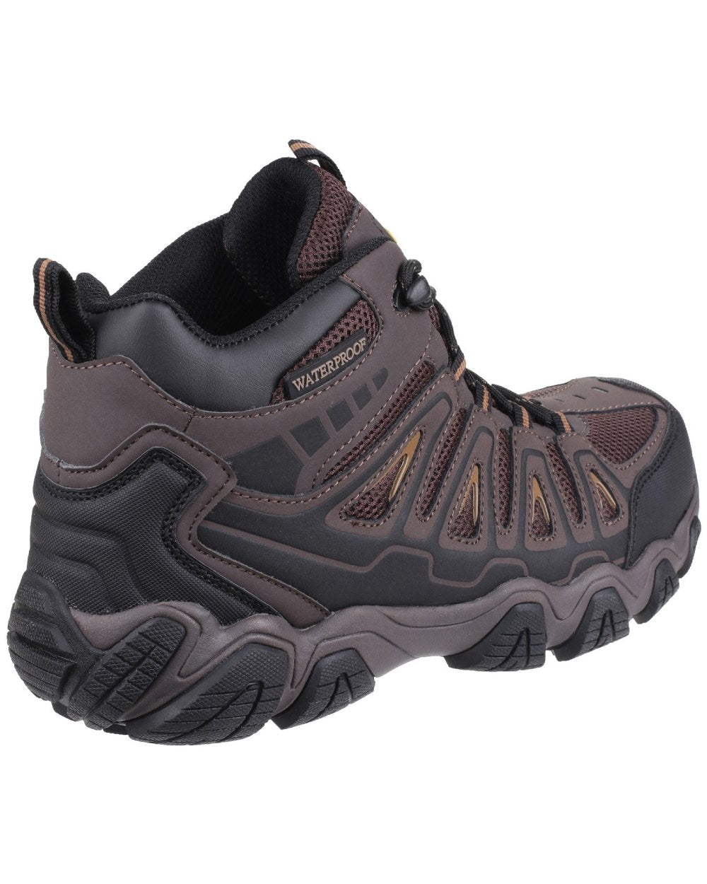 Brown coloured Amblers Safety AS801 Rockingham Waterproof Safety Hiker Boots on white background 