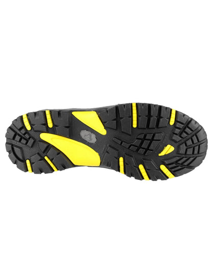 Black Coloured Amblers Safety AS803 Waterproof Wide Fit Safety Boots on a white background 