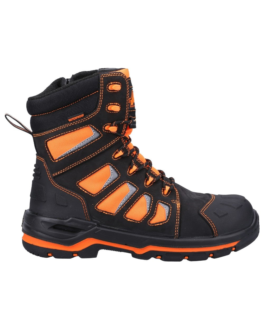 Orange Coloured Amblers Safety AS972C Beacon Waterproof Safety Boots on a white background