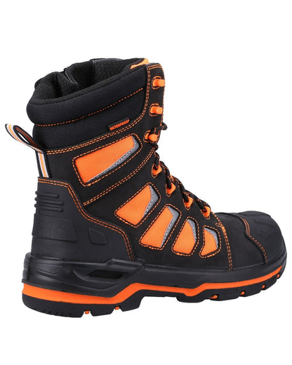 Orange Coloured Amblers Safety AS972C Beacon Waterproof Safety Boots on a white background 