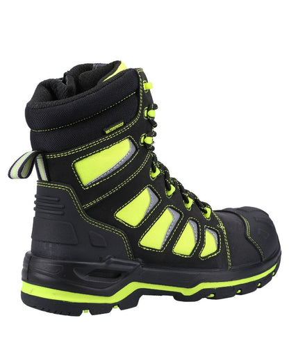 Yellow Coloured Amblers Safety AS972C Beacon Waterproof Safety Boots on a white background 