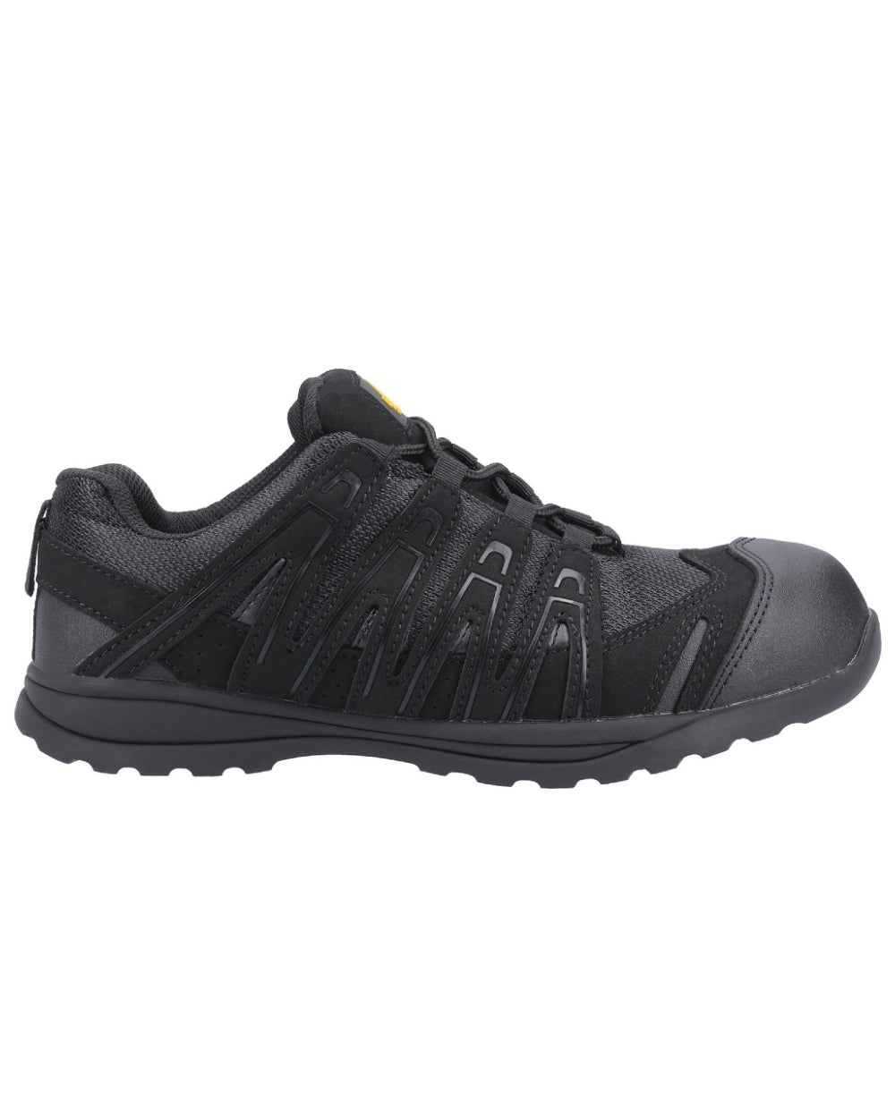 Black Coloured Amblers Safety FS40C Safety Trainers on a white background