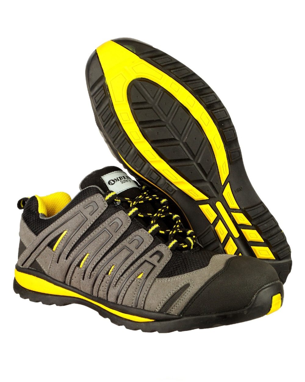 Black Coloured Amblers Safety FS42C Safety Trainer on a white background