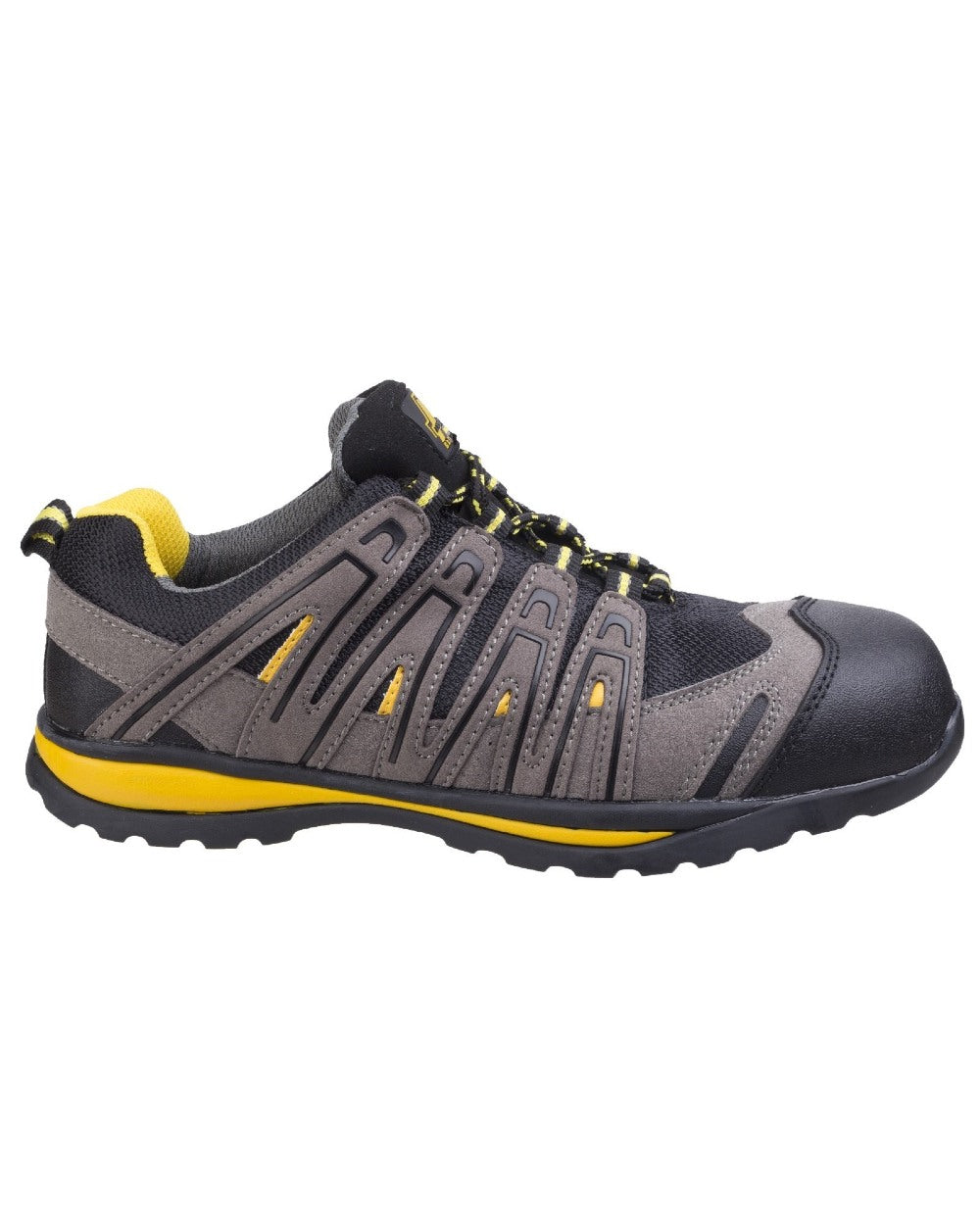 Black Coloured Amblers Safety FS42C Safety Trainer on a white background