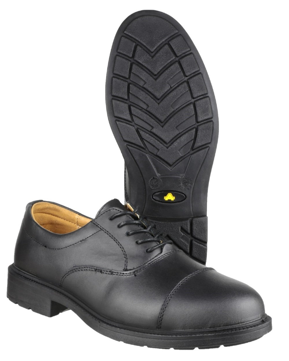Black Coloured Amblers Safety Mens FS43 Safety Shoe on a white background 