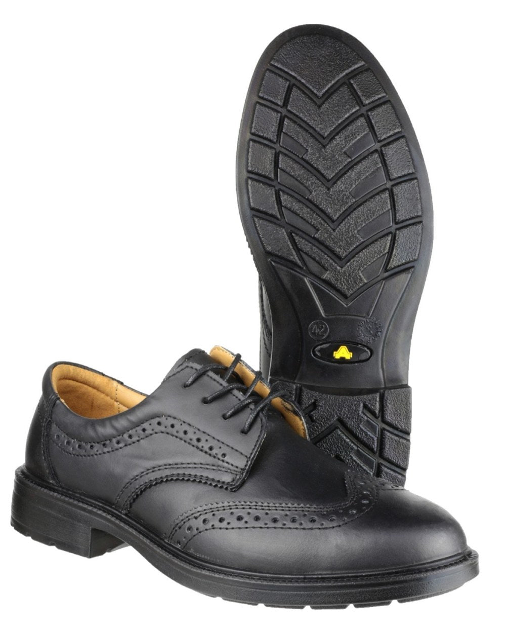 Black Coloured Amblers Safety Mens FS44 Safety Shoes on a white background