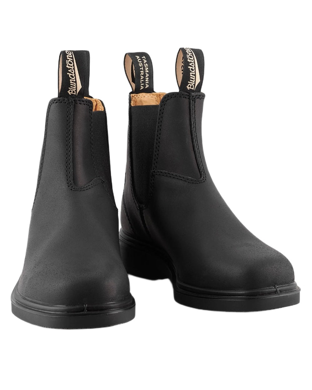 Black Coloured Blundstone 068 Black Leather Chelsea Boots on White Background
