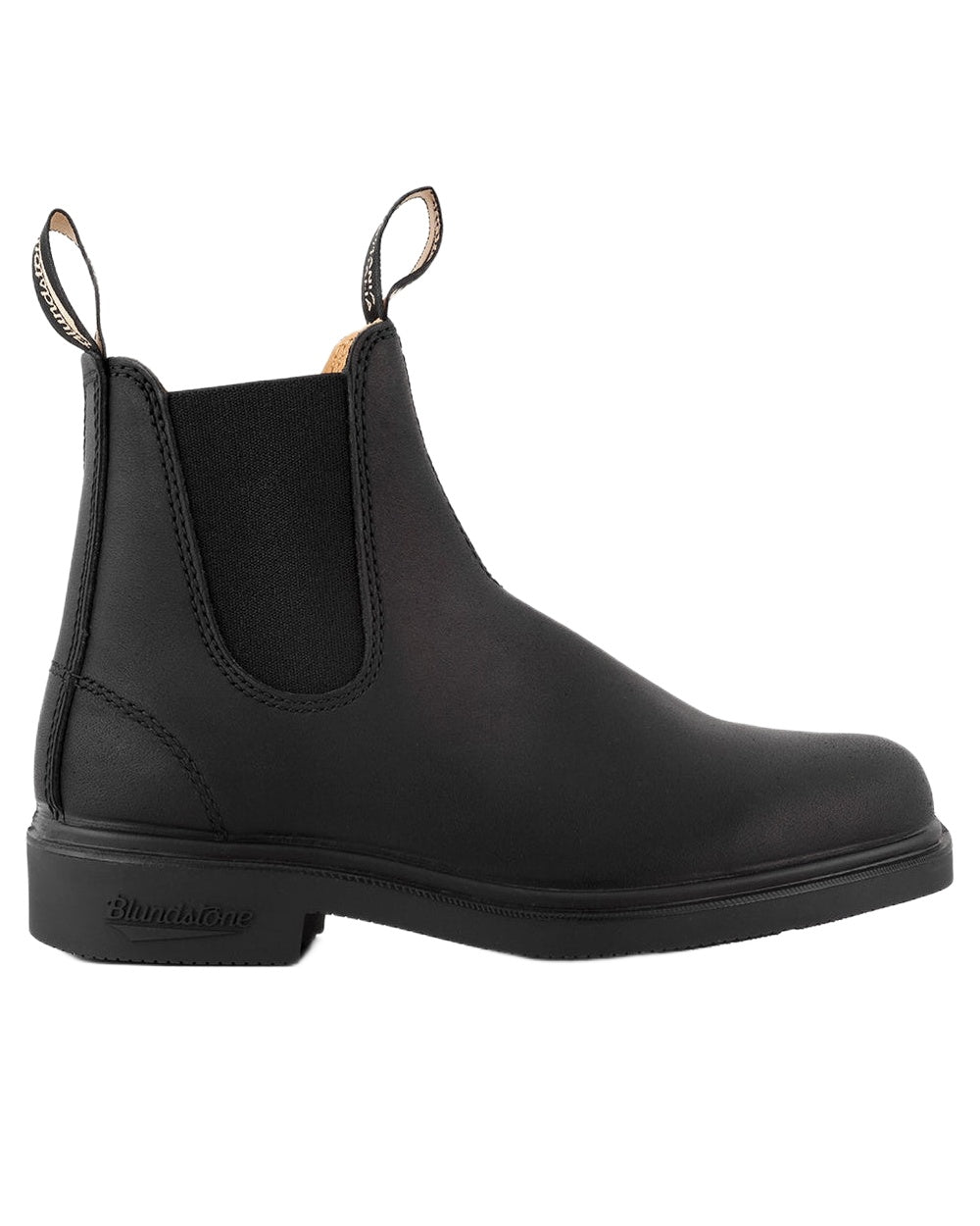 Black Coloured Blundstone 068 Black Leather Chelsea Boots on White Background
