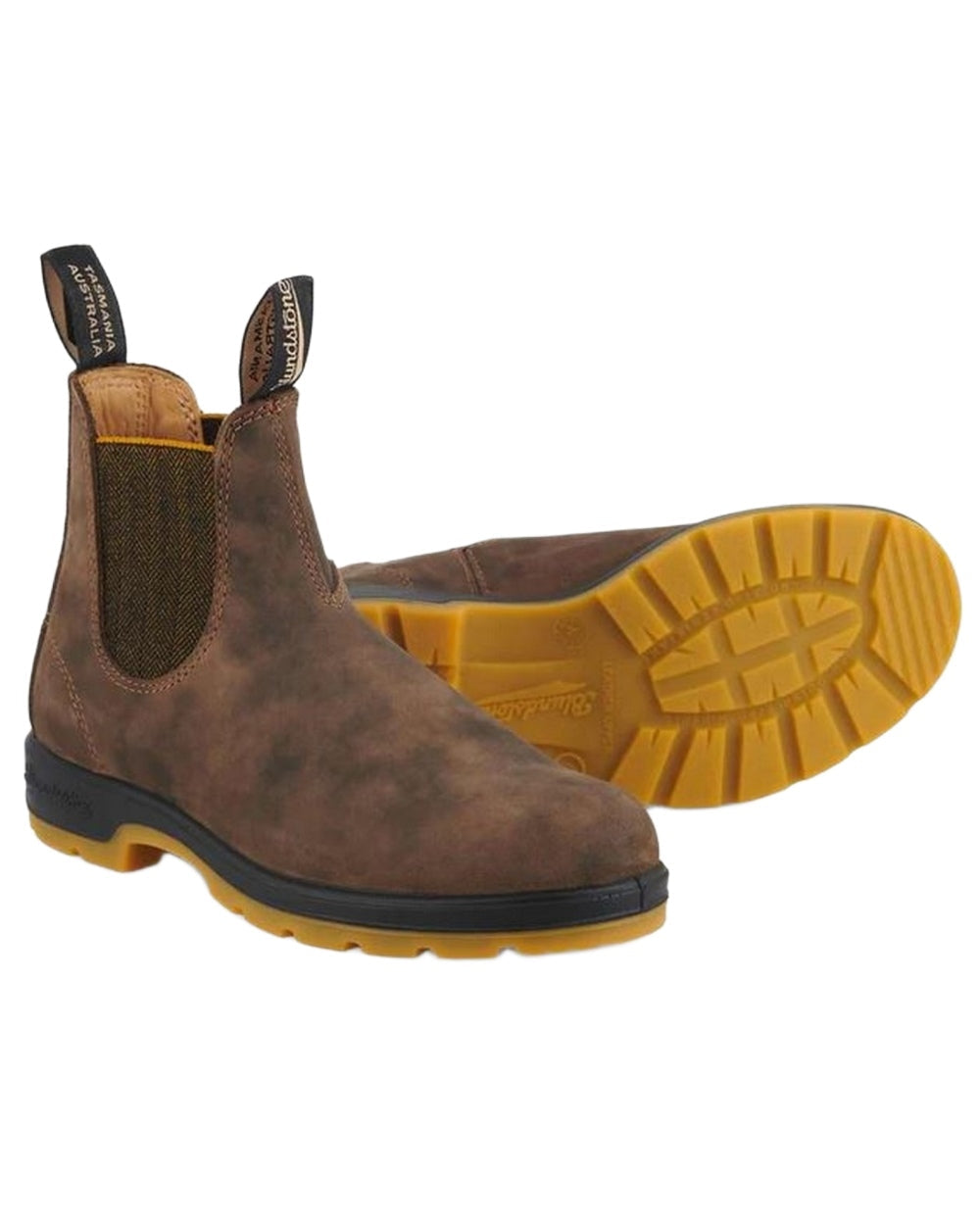 Brown Coloured Blundstone 1944 Brown Leather Chelsea Boots on White  Background
